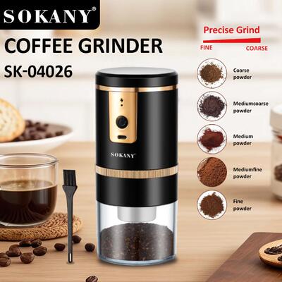 出口SOKANY04026磨豆机家用咖啡研磨机搅拌粉碎机可调磨粉粗细