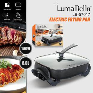 出口LumaBella57017电锅家用6L方锅1500W ELECTRIC FRYING PAN