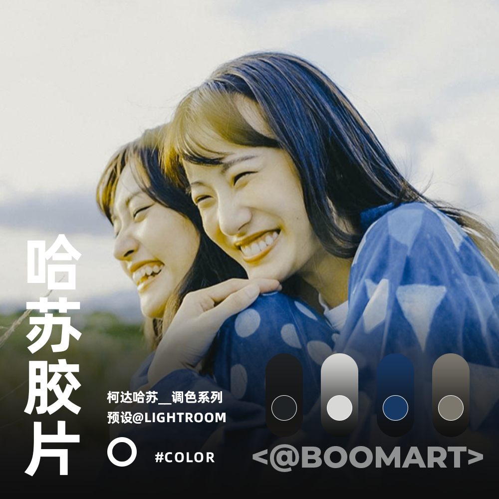 LR预设哈苏胶片柯达5207蓝色风格人像电影调色PS滤镜PR调色达芬奇