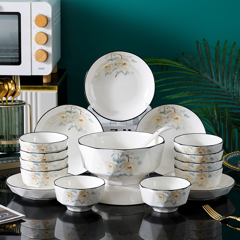 简约汤碗餐具圆盘漂亮碗碟套装