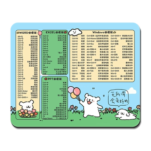 可爱小狗鼠标垫便携小号软垫快捷键办公桌面垫电脑键盘手托垫定制
