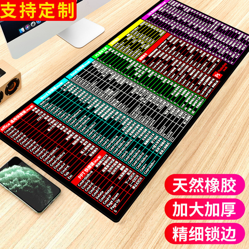 鼠标垫苹果电脑快捷键超大护手腕mac笔记本大号桌面键盘垫子定制