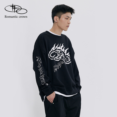 RomanticCrown24秋冬针织圆领卫衣宽松衣男女同款