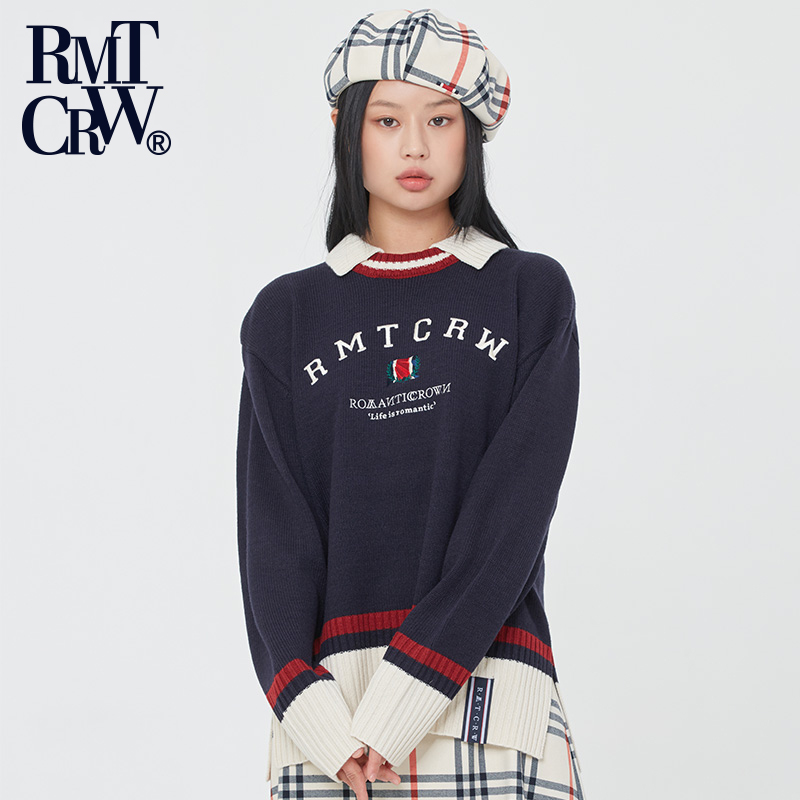 春季新款刺绣翻领针织衫