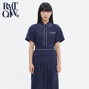 聚酯松紧纯色简约风格 新款 百褶连衣裙 夏季 RomanticCrown韩版