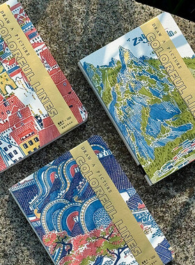 栗栗子X轻听250g速写本建筑风景系列彩铅水彩笔钢笔便携64k绘画A6