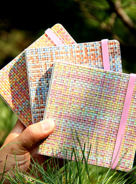 轻听300g编织系列全棉半棉速写本水彩本sketchbook丙烯马克笔正方