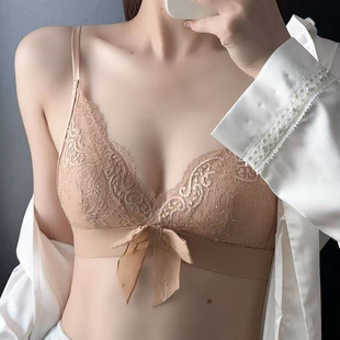 梧桐本色文胸列维丝蕾丝纯欲性感法式超薄无钢圈大胸显小WN24137