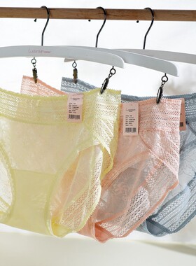 梧桐闺蜜内裤女中低腰三角裤性感蕾丝舒适透气纯棉底裆GM23535