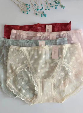 梧桐闺蜜然圆系列提花波点网纱性感蕾丝速干中低腰三角裤GM21703