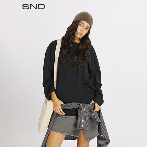 SNDSS26宽松圆领长袖T恤