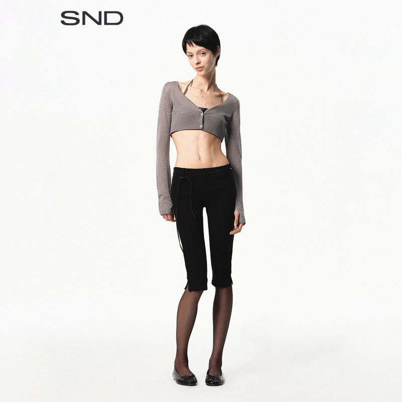 【RARELY ALIKE 设计师品牌】SND SS26 中腰弹力修身7分裤女款
