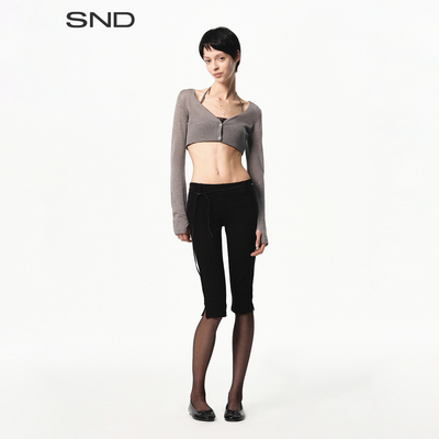 SNDSS26中腰弹力修身7分裤女款
