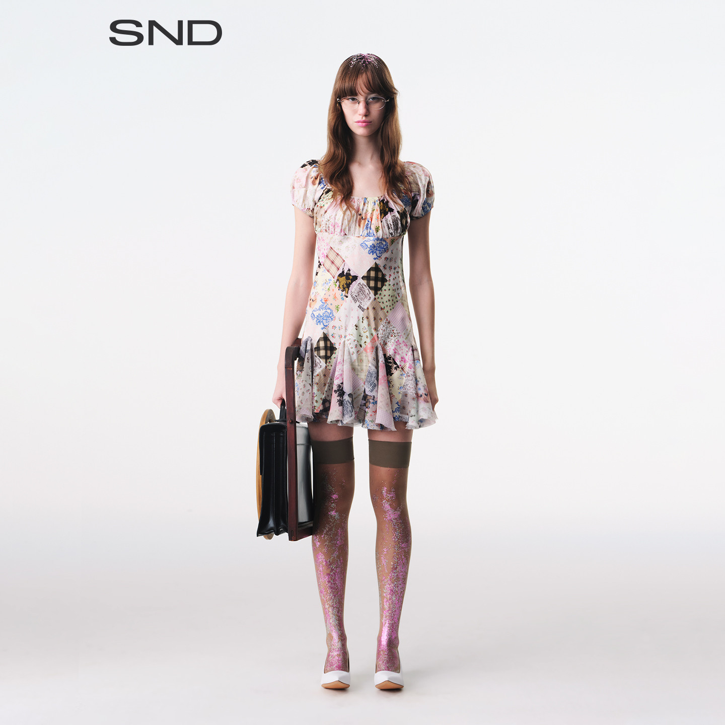 SND古董拼布印花连衣裙女款图片