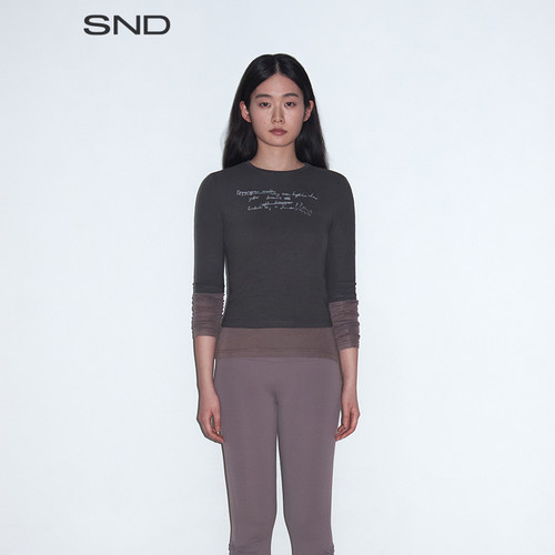 SND手写感slogan印花T恤