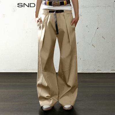 SND松紧插扣阔腿机能休闲长裤
