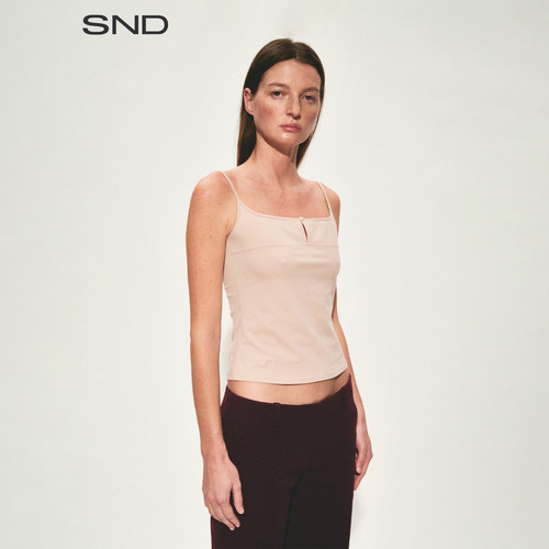 SNDSS26镂空一粒扣方领吊带