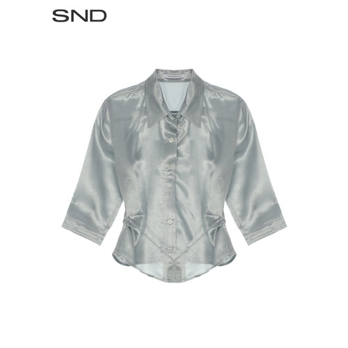 SNDSS26系带收腰衬衫