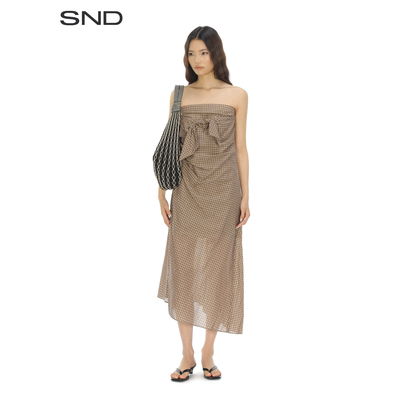 SNDPF26格子抹胸连衣裙女款