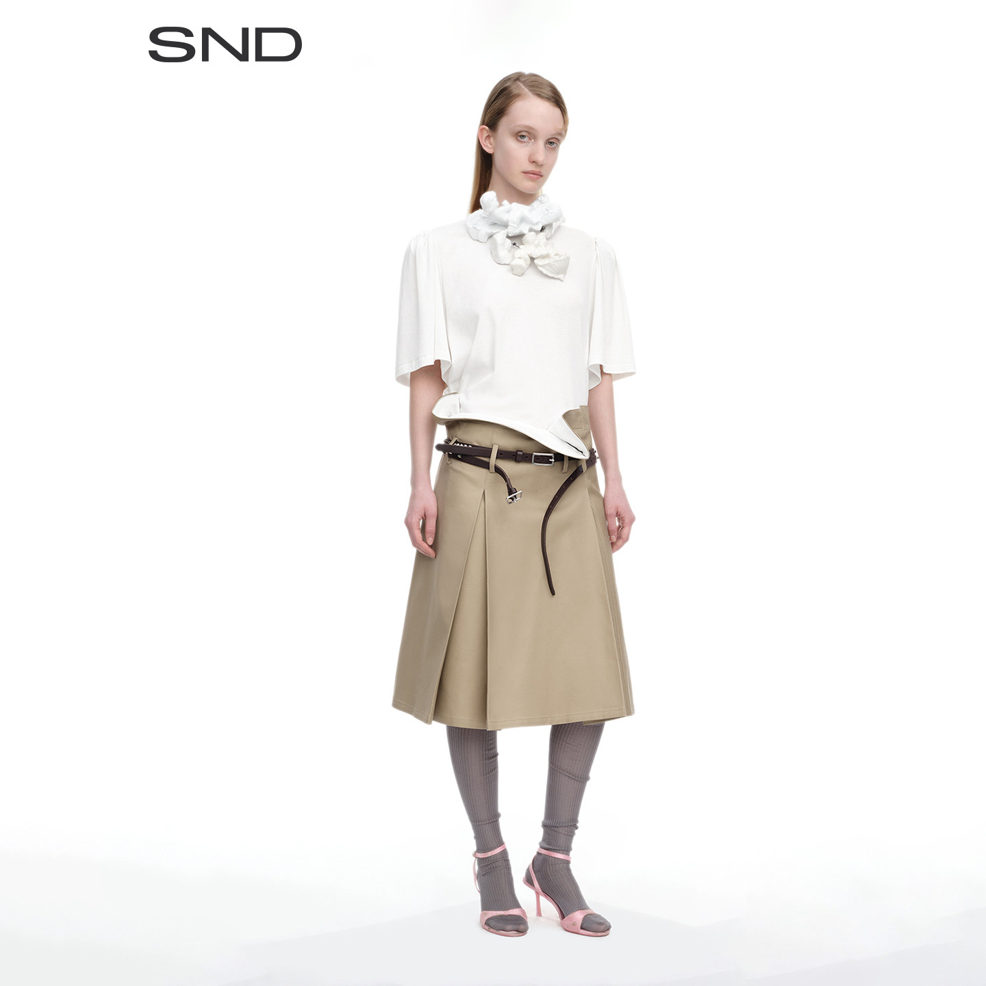 SND解构腰头工装A摆半身裙图片