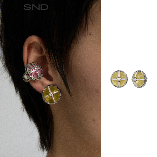 SNDSS26复古机车前灯造型耳饰