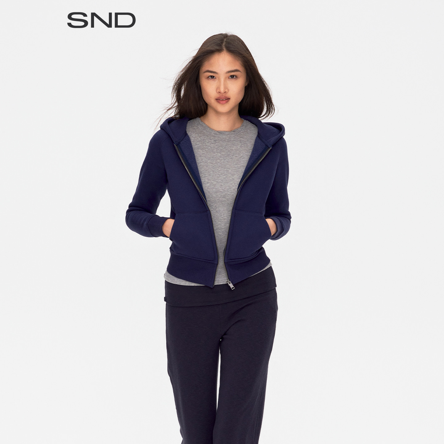 AW26午后伸展修身拉链卫衣图片