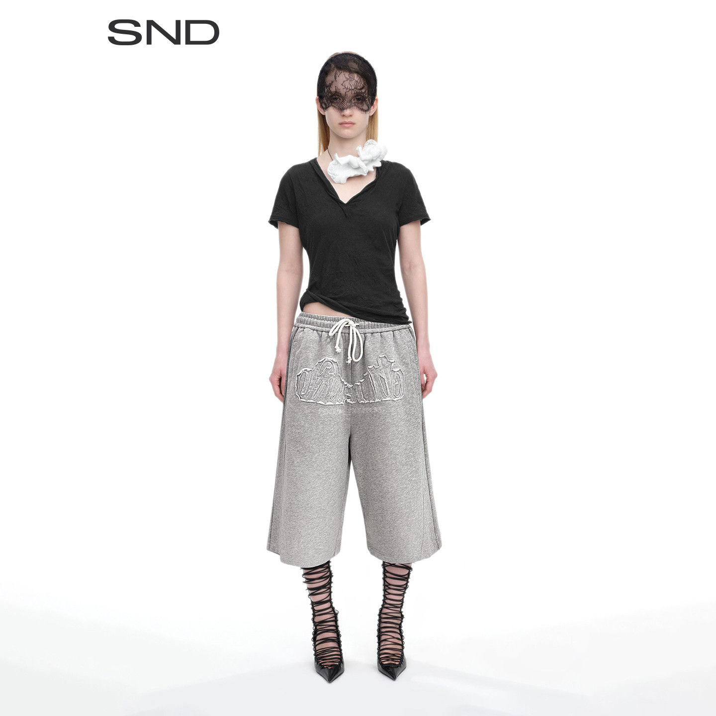 SNDSS26刺绣运动五分卫裤图片