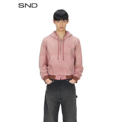 SNDPS26连帽拉链短外套男款