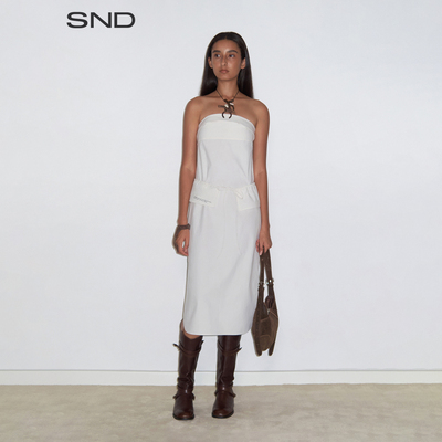 SNDSS25复古抹胸连衣裙