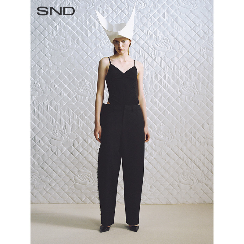 SNDSS25毛边剪裁解构西裤长裤图片