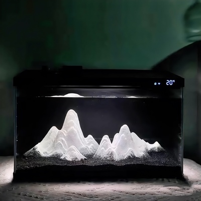水底世界/鱼缸造景微景观泰国斗鱼创意雪山陶瓷假山/摆件办公装饰
