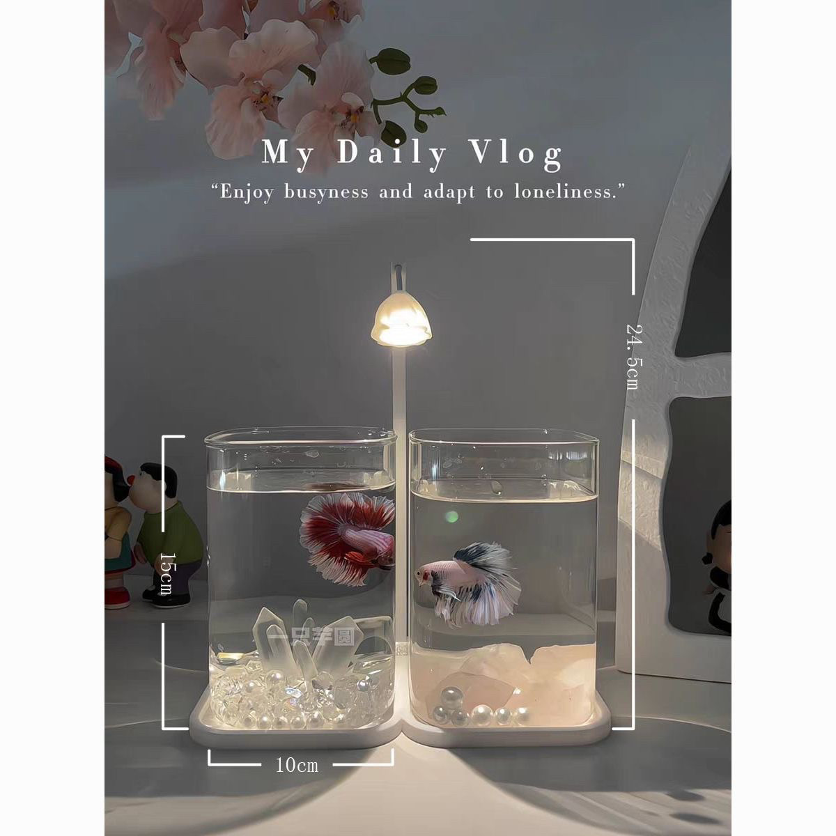 鱼缸造景装饰品小摆件双缸观赏鱼缸内饰摆件创意珊瑚套餐图片