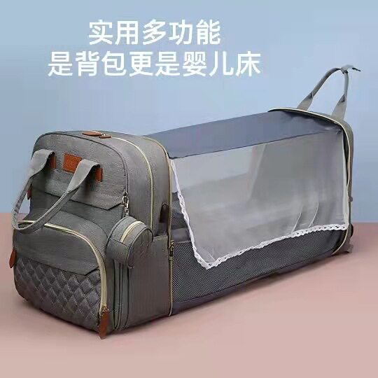亚马逊爆款母婴包婴儿床旅行多功能产后双肩包大容量背包背奶