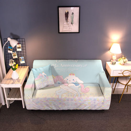 幕家银狐绒卡通弹力沙发套全包