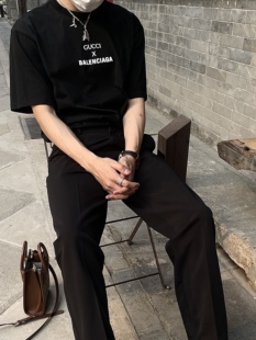 LilZWENStudio男生必入款不显突免烫直筒修身韩版潮流西裤长裤