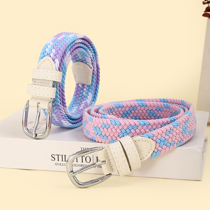 女款牛仔裤百搭松紧弹力腰带