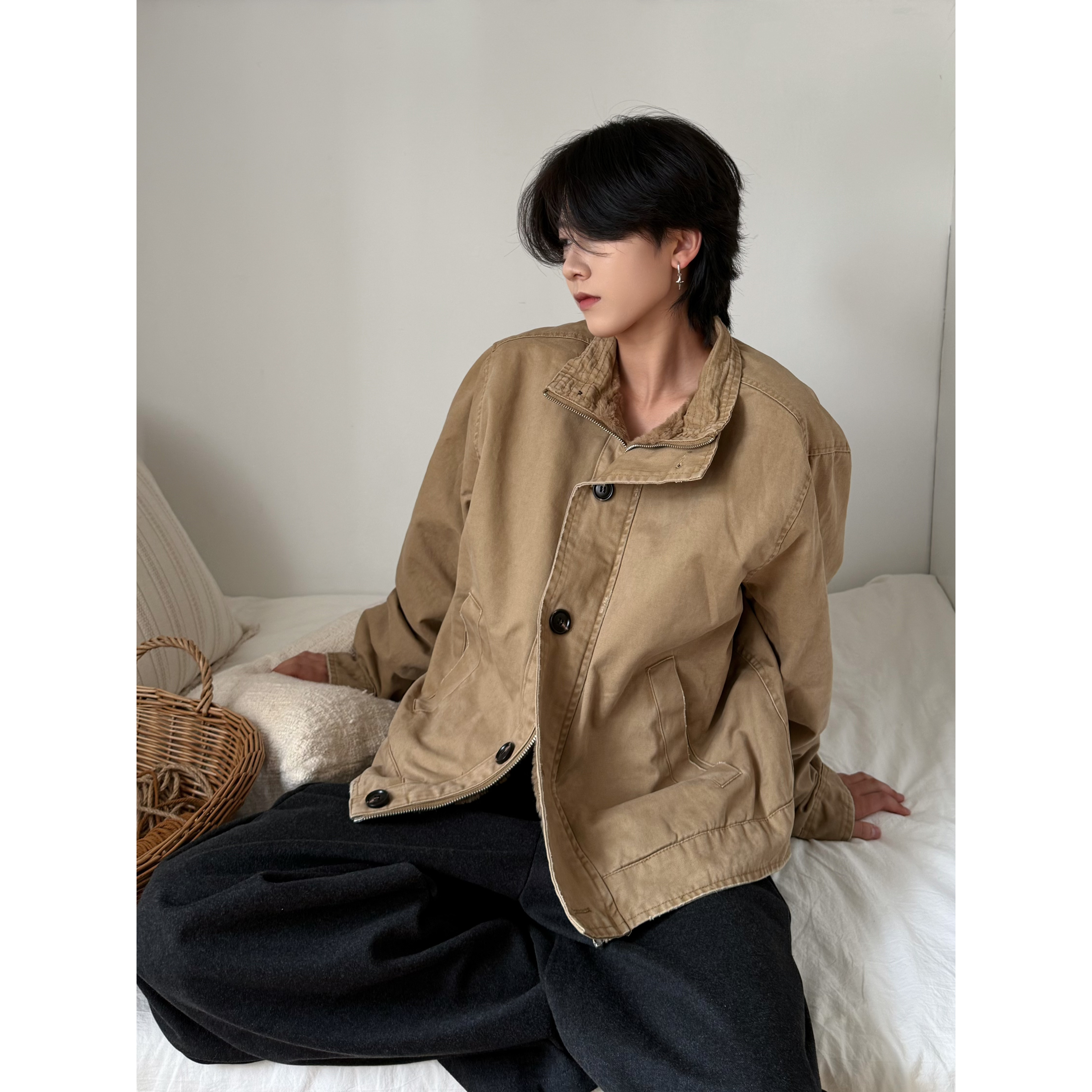 19otiwtt冬季立领毛绒棉服女宽松休闲显瘦保暖潮牌工装短款外套男,男装,棉衣,淘宝优惠券,粉丝福利购,淘宝优惠卷