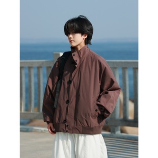 19otiwtt日系复古立领夹克男女情侣宽松工装 风百搭休闲外套男女