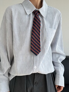 19otiwtt 装 饰日系条纹领结百搭复古jk 学院风懒人免打领带衬衫