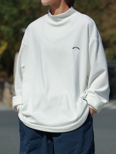 保暖简约字母百搭潮流男 秋冬纯色半高领德绒打底日系冬款 FREE