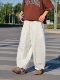 日系宽松纯色松紧腰工装 裤 休闲日潮直筒裤 19otiwtt2022SS夏款 长裤