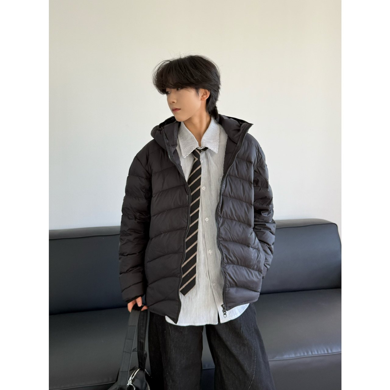 19otiwtt冬季简约90白鸭绒排骨连帽羽绒服男复古情侣保暖防寒外套,男装,羽绒服,淘宝优惠券,粉丝福利购,淘宝优惠卷