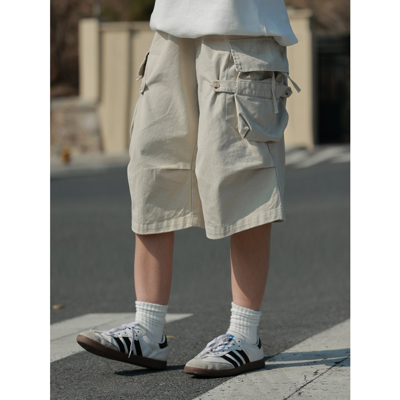 19otiwtt日系复古多口袋工装短裤男女休闲宽松直筒五分裤日系夏季,男装,休闲裤,淘宝优惠券,粉丝福利购,淘宝优惠卷