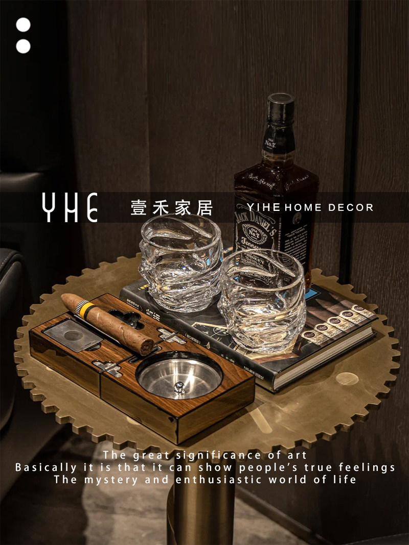 欧式美式样板房客厅摆件角几边凳图片