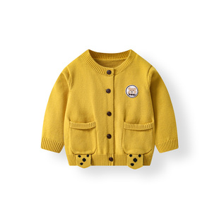 婴儿毛衣开衫男女儿童秋装卡通可爱针织毛线衣外套洋气打底衣服