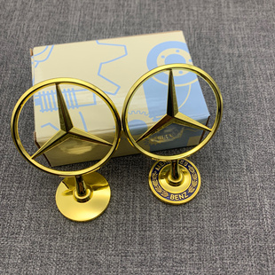 GLE 奔驰车标免打孔威霆粘贴立标 GLA GLC V260L引擎盖车标 A级