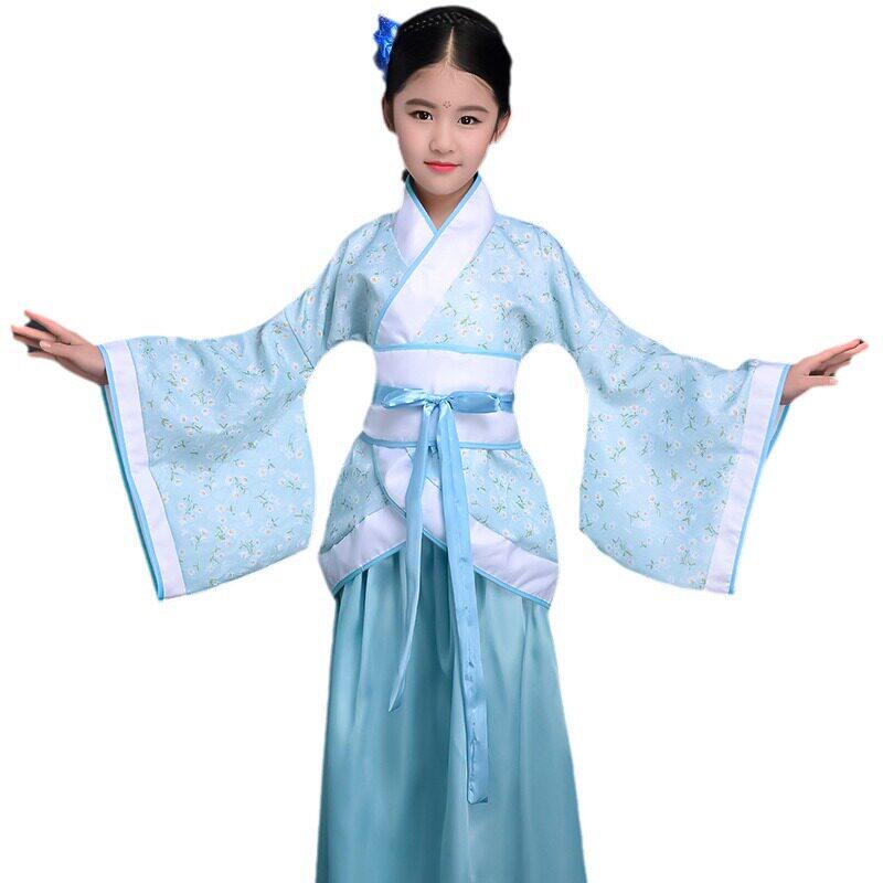 儿童古装女汉服唐装秦朝春秋战国三国贵妃服汉朝格格古代演出服装