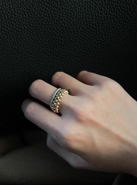 原创CHAWIILL 钉子铆钉转动子弹头个性明星戒指情侣男女食指指环