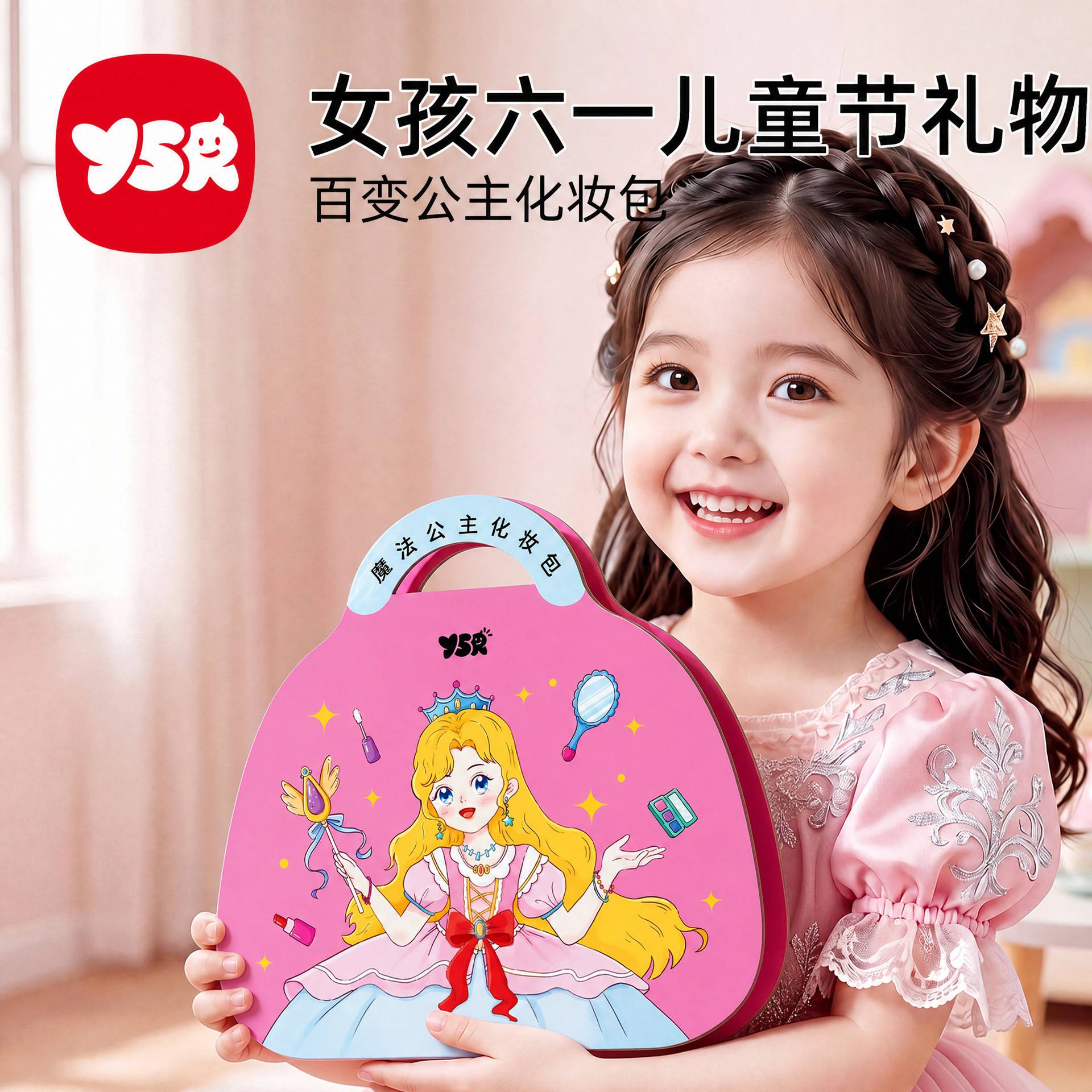 儿童DIY手工公主化妆包女孩换装贴纸钻石画幼儿园公主过家家玩具