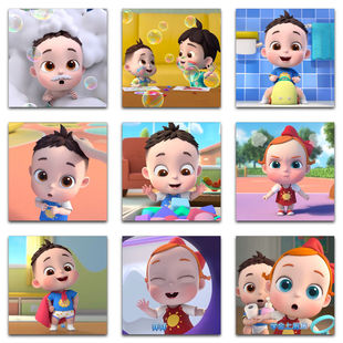 177张依娜和恰恰贴纸可爱卡通动画周边儿童创意桌面笔记墙面贴画